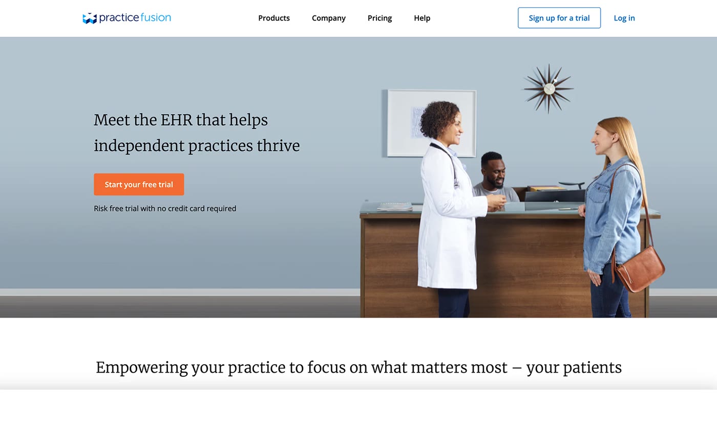 Refreshed Practice Fusion homepage: Meet the EHR that helps independent practices thrive